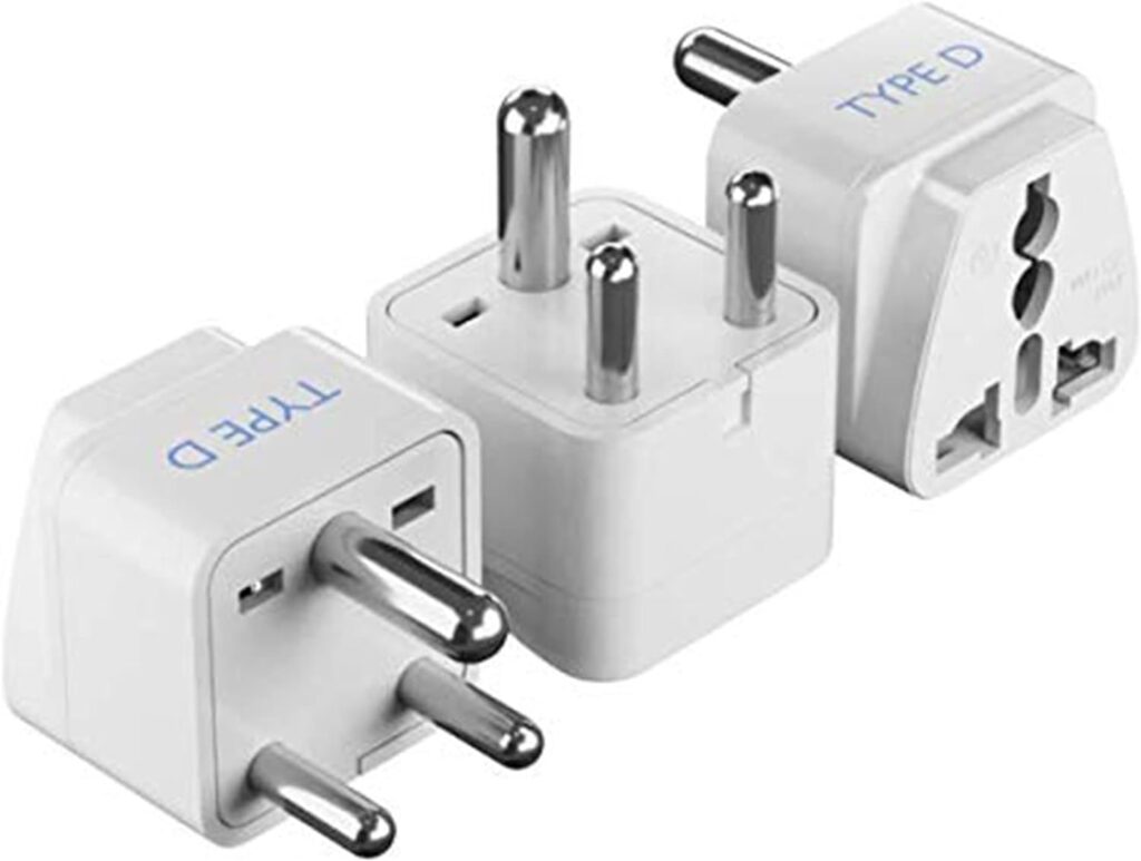 Ceptics India Travel Plug Adapter (Type D) for Pakistan, Nepal, Bangladesh - 3 Pack [Grounded Universal] (GP-10-3PK)