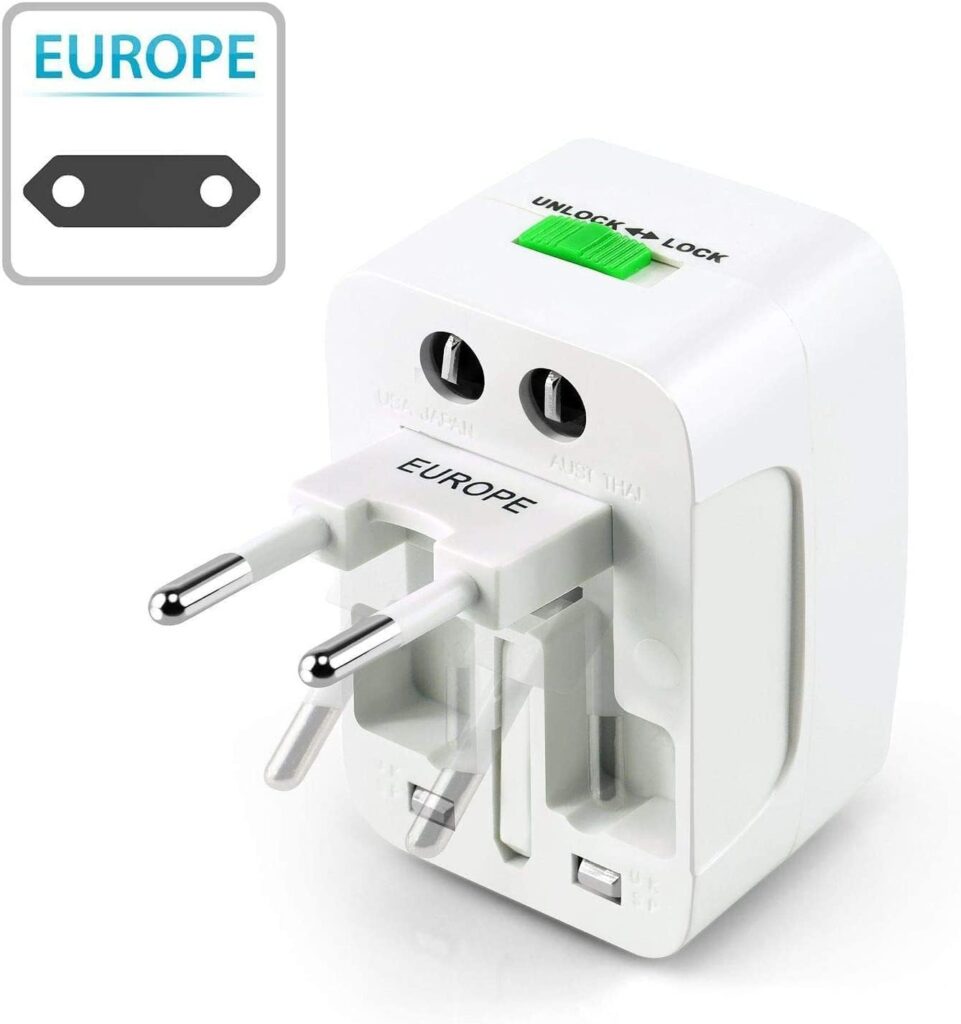 Portable Universal Power Adapter Travel Worldwide Outlet Converter All in One International Wall Charger Plug for USA EU UK France Italy Australia India