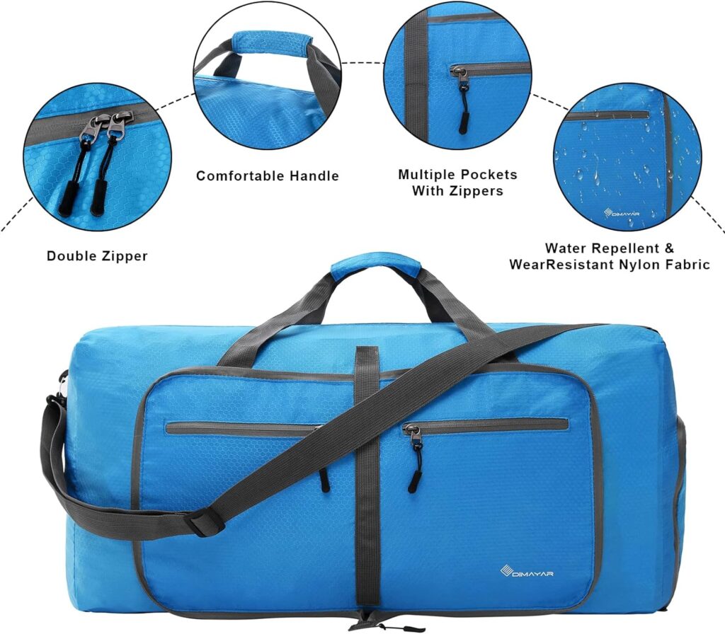 Travel Duffle Bag for Men - Foldable Duffel Bag with Shoes Compartment - Overnight Bags Waterproof Tear Resistant